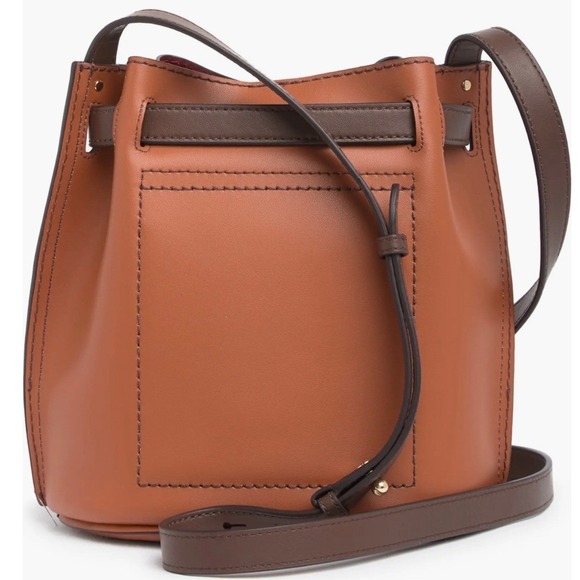 Marc Jacobs Renegade Color Blocked Brown Leather Bucket Bag Crossbody - Picture 2 of 16